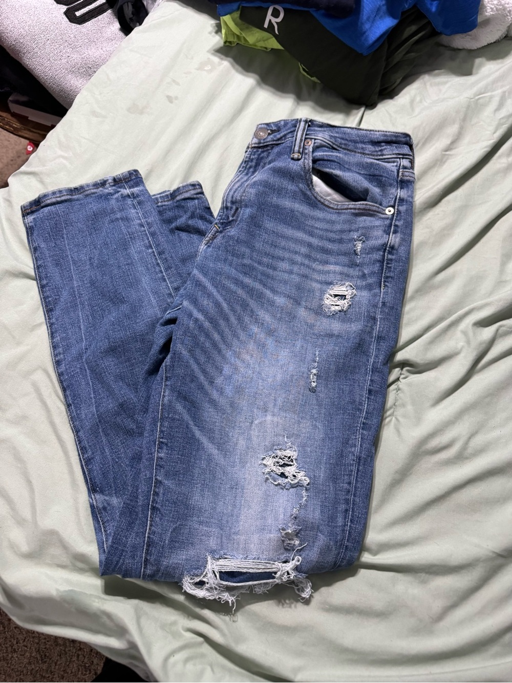 Blue Distressed Men's Jeans